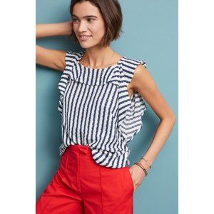Eva Franco Blue and White Striped Top